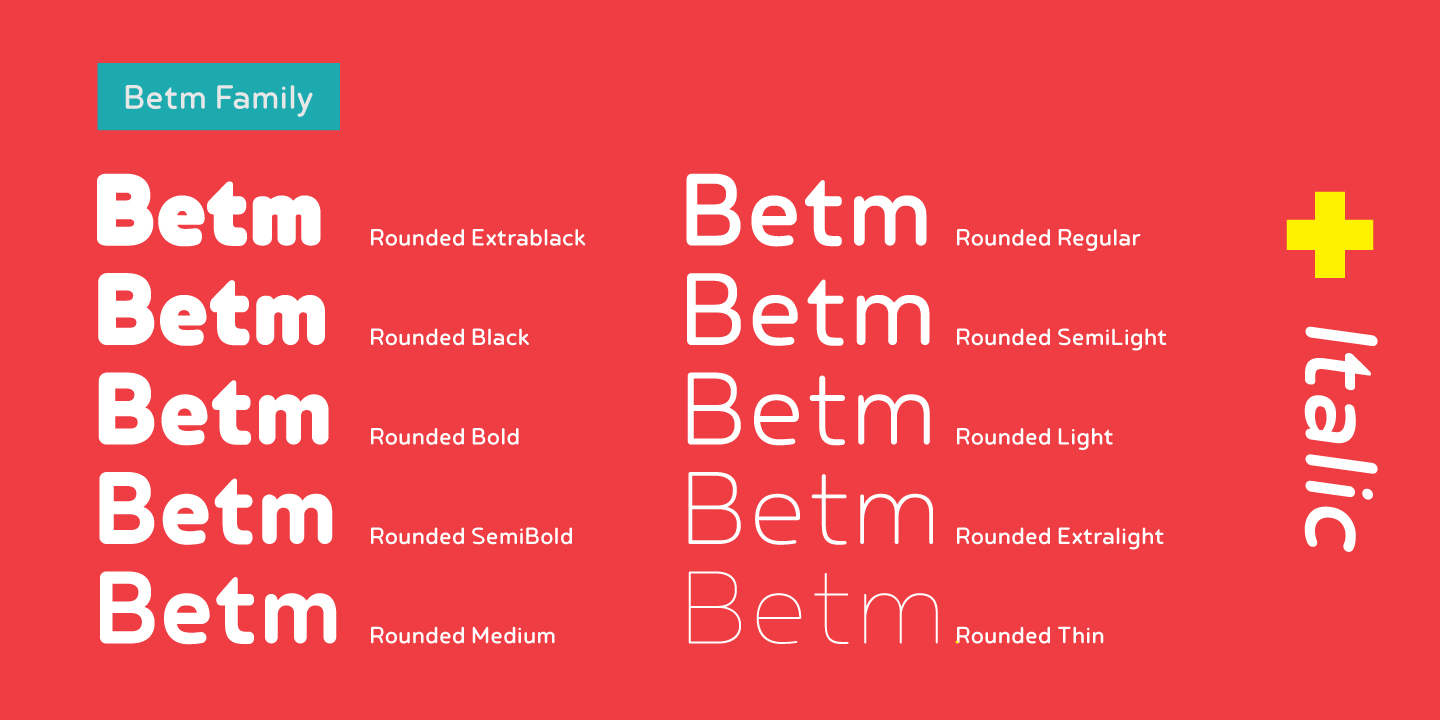 Пример шрифта Betm Rounded Medium Italic